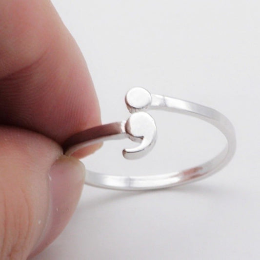 Luxury Semicolon Design Ring