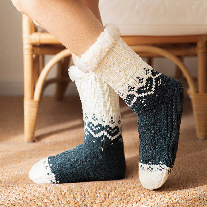 Knitted Plush Winter Warm Carpet Socks