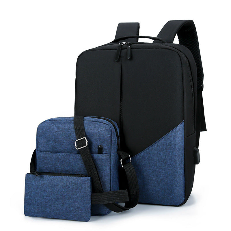 Men's Leisure Three-piece Multifunctional USB Backpack