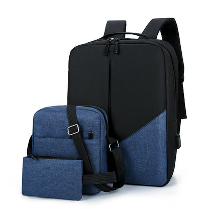 Men's Leisure Three-piece Multifunctional USB Backpack