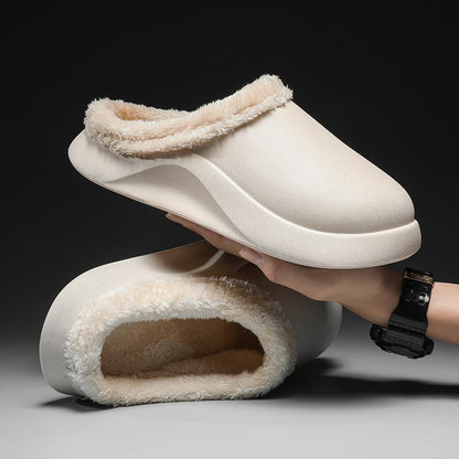 Men's Beige Warm Cotton Slippers
