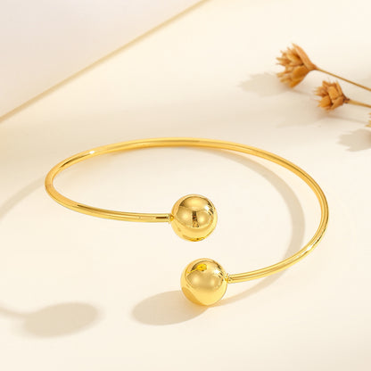 1pcs Copper Plated 18k Gold Double-Headed Beads