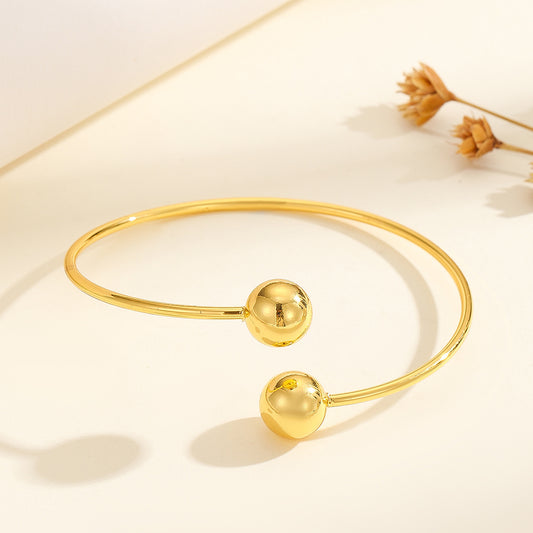 1pcs Copper Plated 18k Gold Double-Headed Beads