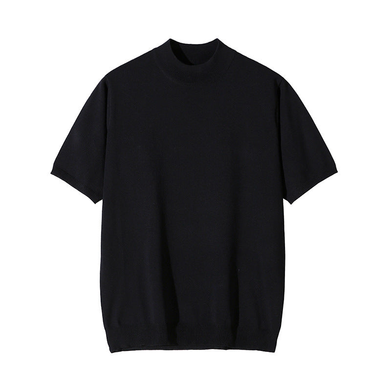 Half Turtleneck Knitted T-shirt