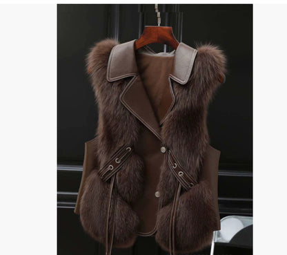 Women's Fox Fur Vest Short Coat Autumn And Winter Vest