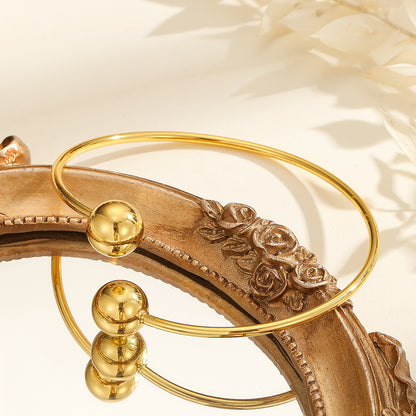 1pcs Copper Plated 18k Gold Double-Headed Beads