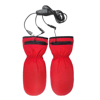 Electrically Heating Zipper Thermal Windproof Gloves