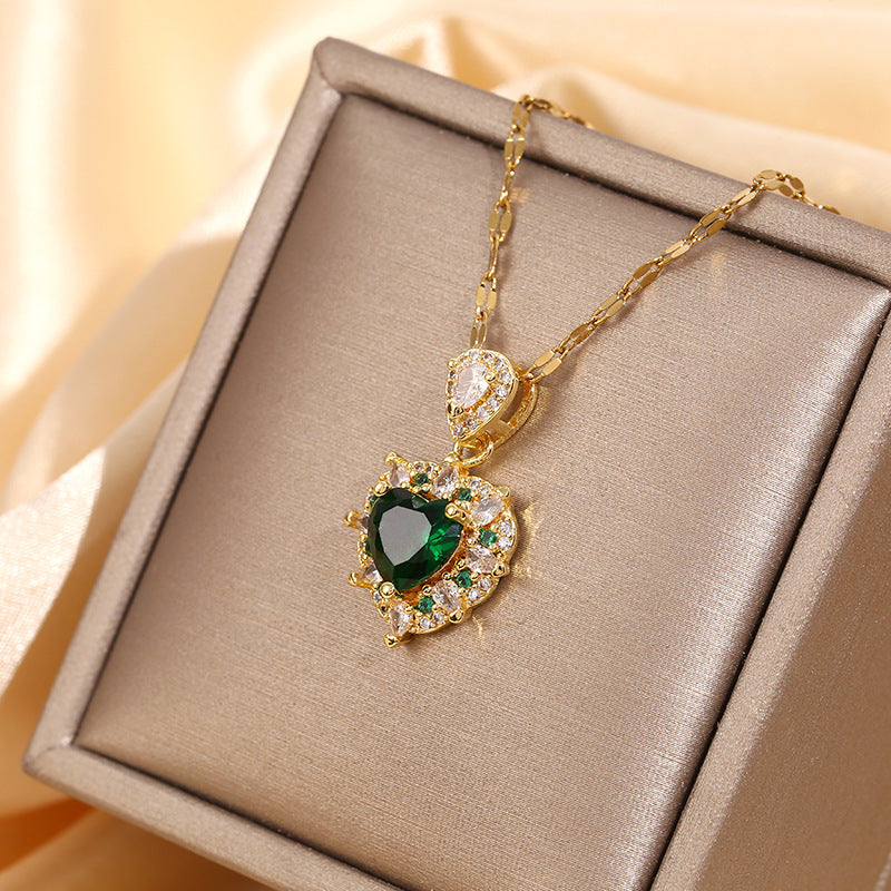 Copper Micro Inlaid Zircon Necklace