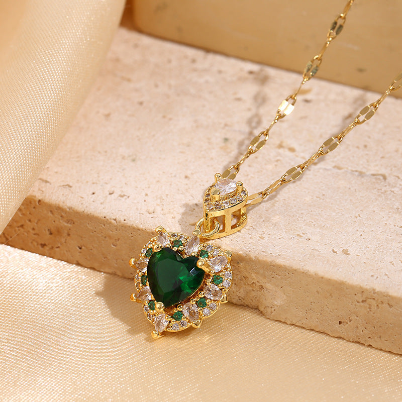 Copper Micro Inlaid Zircon Necklace