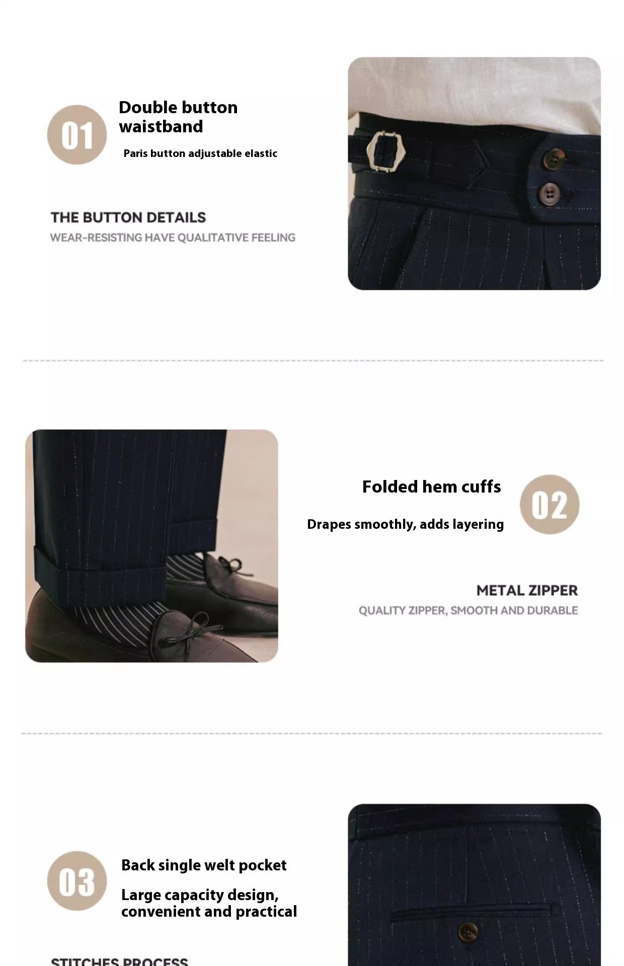 Men's Italian Naples High Waist Pants