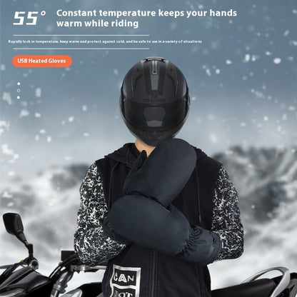 Electrically Heating Zipper Thermal Windproof Gloves