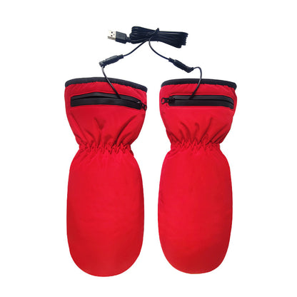 Electrically Heating Zipper Thermal Windproof Gloves