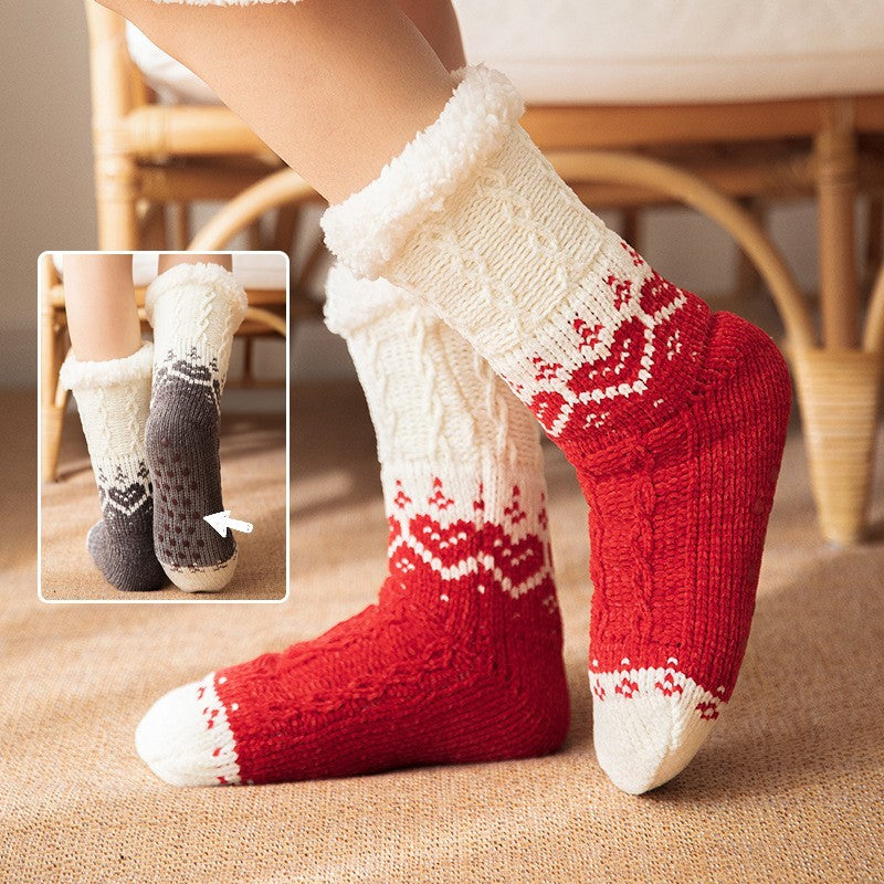 Knitted Plush Winter Warm Carpet Socks
