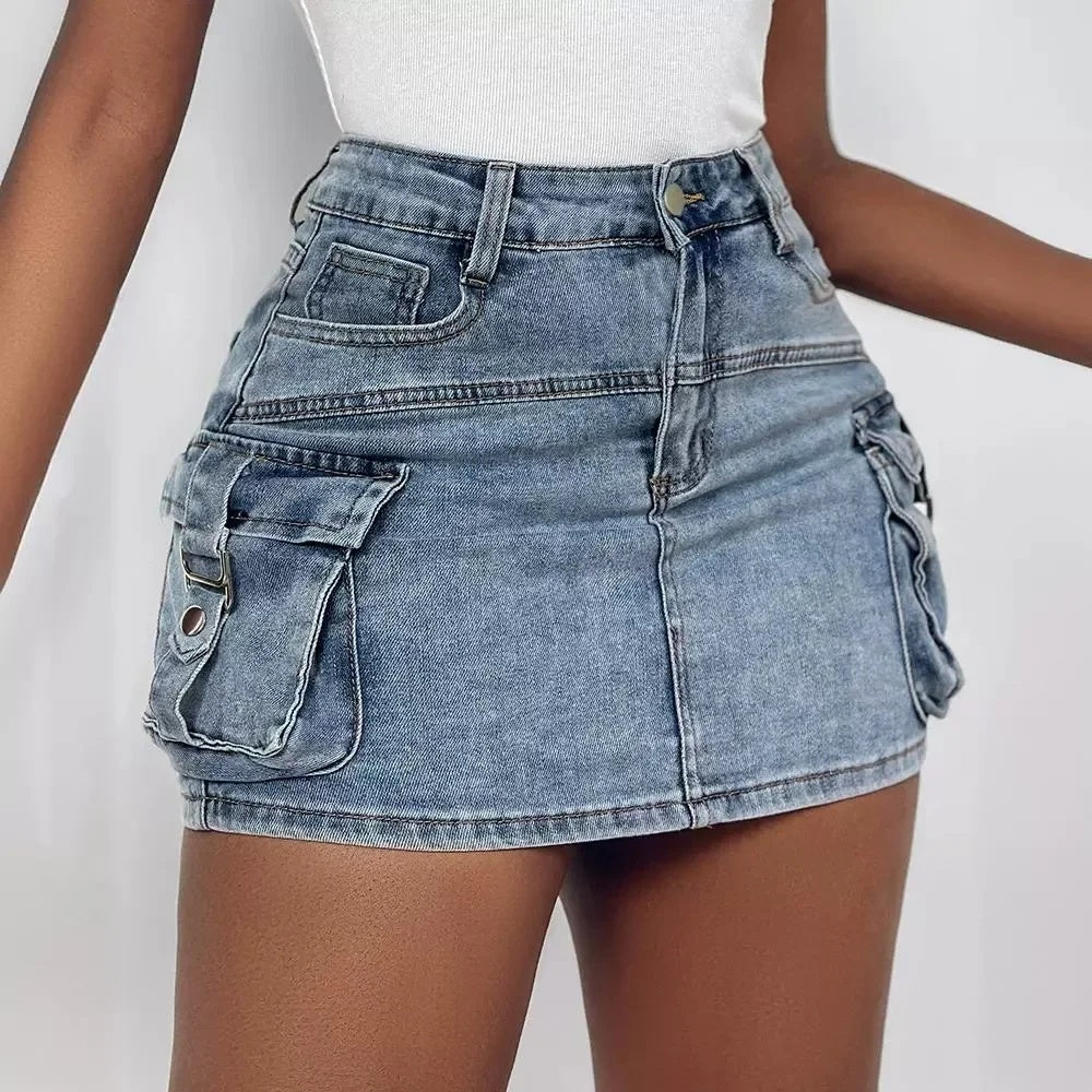 Women's Multi-Pocket Short Skirt