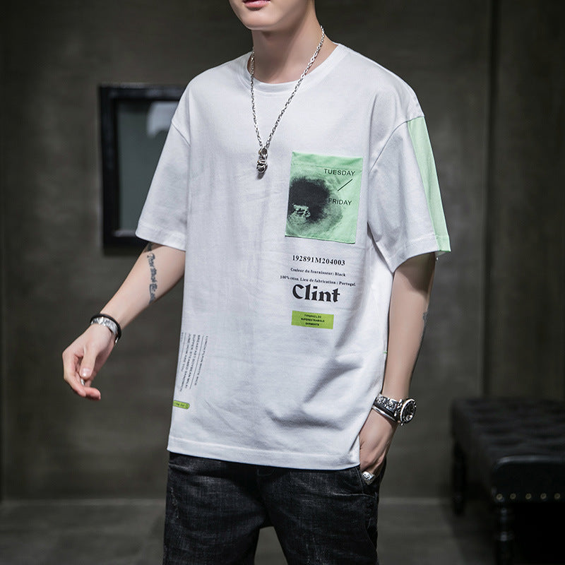 Printed Round Neck Loose T-shirt