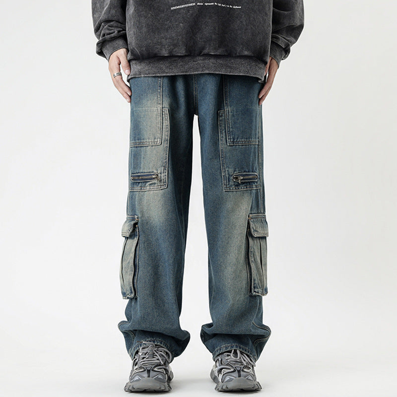 Multi-pocket wide leg Jeans