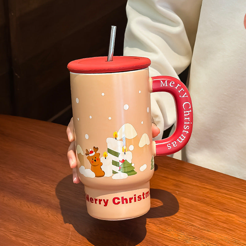 Christmas Gift Large Capacity Ceramic Cup Mug Creative