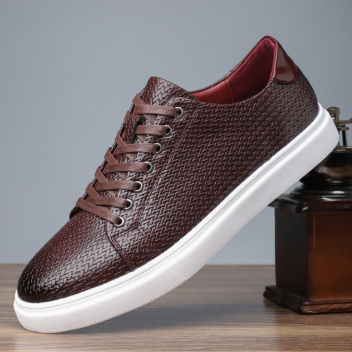 Men's Leather Low-top Flat Business Shoes