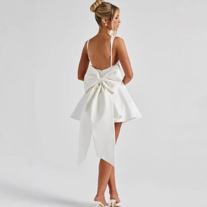 Solid Color Square Collar Sling Dress Women