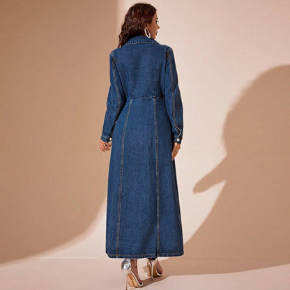 Women's Denim Button Cardigan Jacket Dress