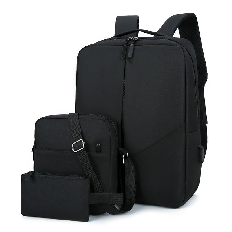 Men's Leisure Three-piece Multifunctional USB Backpack