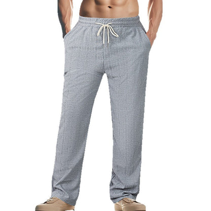 Small Plaid Loose Beach Straight Sports Trousers