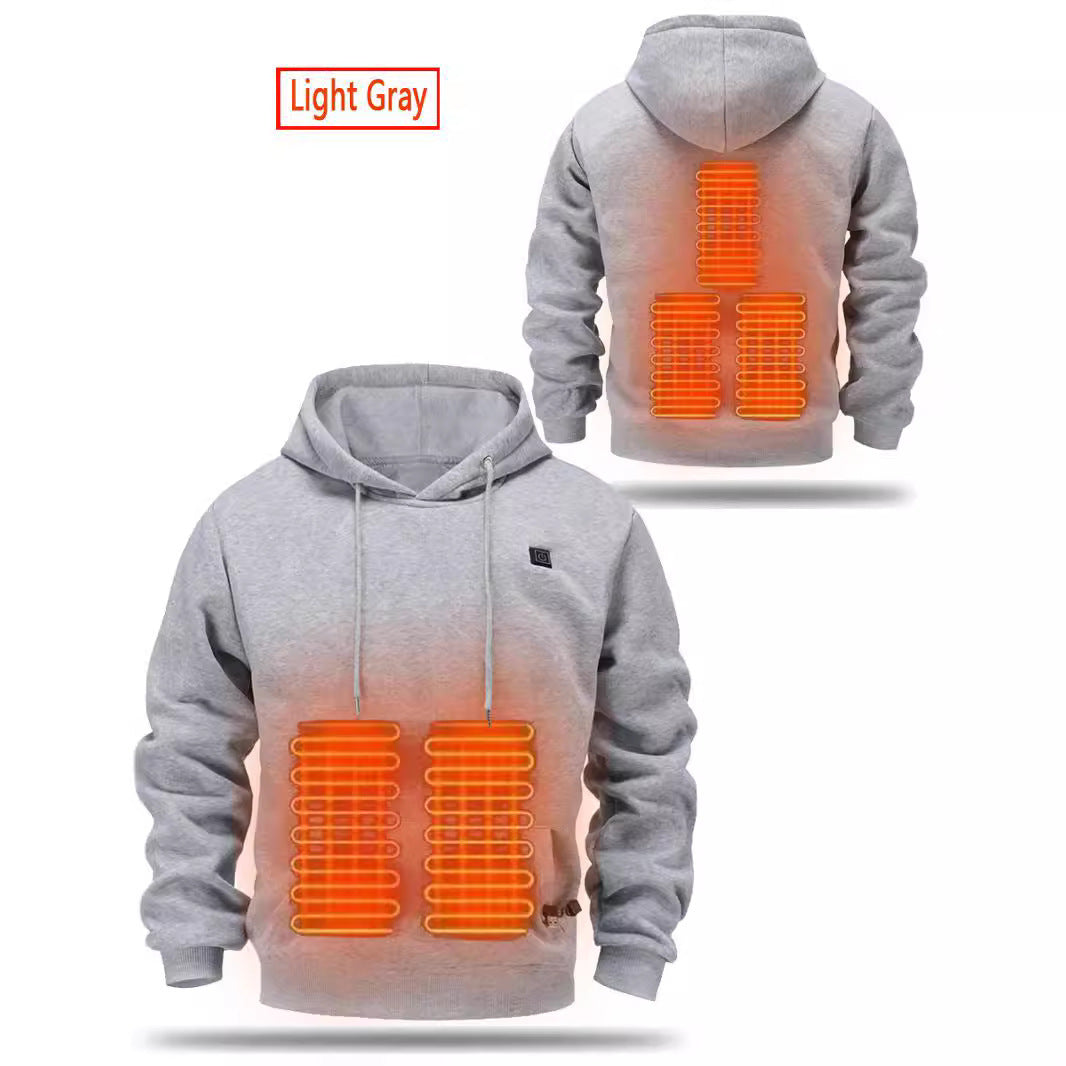 USB Heating Brushed Hoody Warm