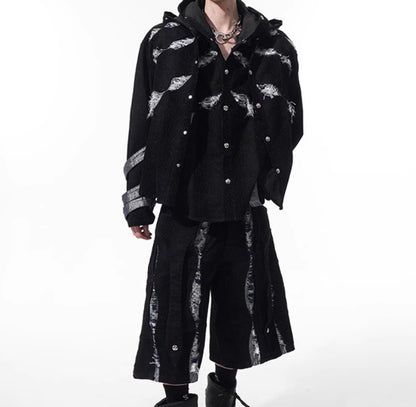 Scratch Snake Print Hooded Jacket