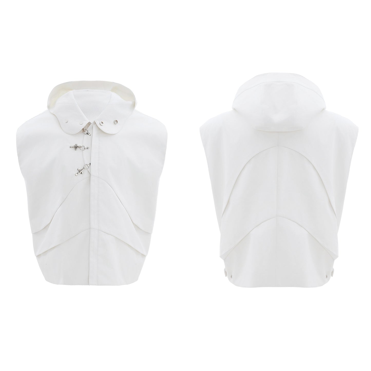 Hooded Vest Waistcoat Wide leg Pant