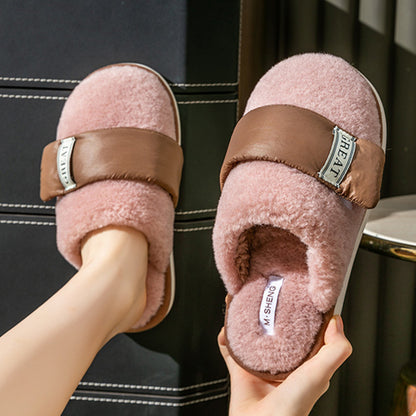 Women's Furry Autumn And Winter Indoor Slippers