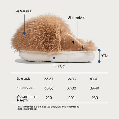 Cute Little Hedgehog Cotton Slippers