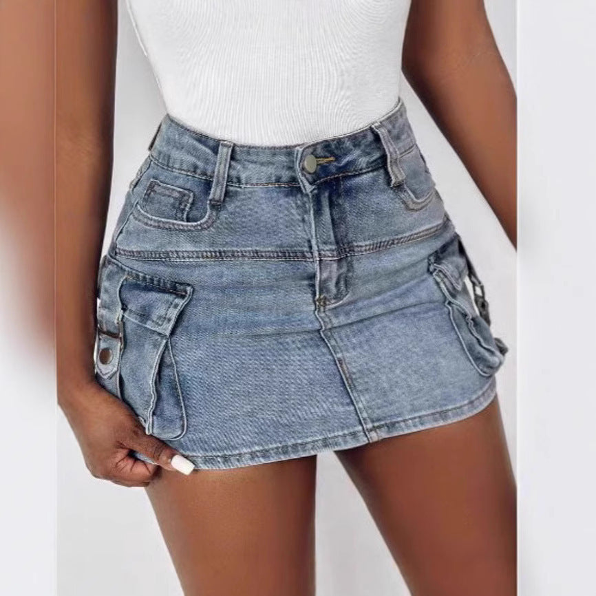 Women's Multi-Pocket Short Skirt