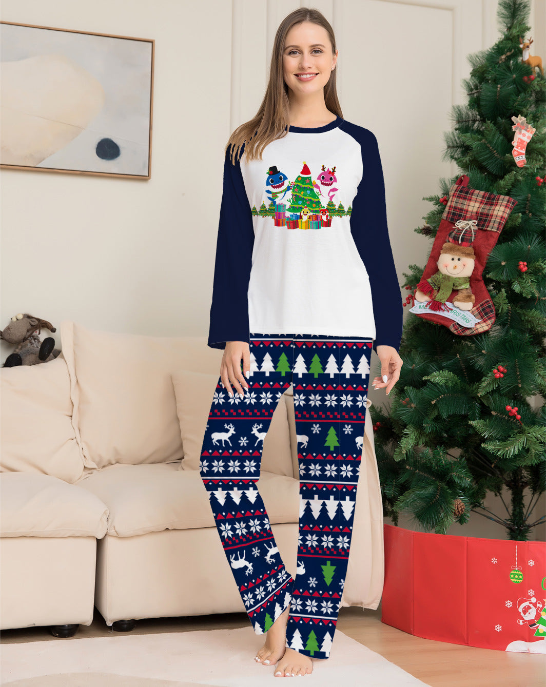 Family Matching Long Sleeve Christmas Pajama Set
