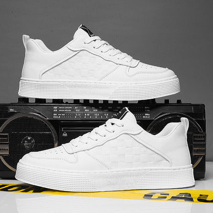 Casual Lace-up Sneakers Breathable Plaid Flats Shoes