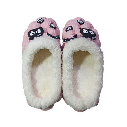 Women's Lychee Bubble Platform Non-slip Cotton Slippers