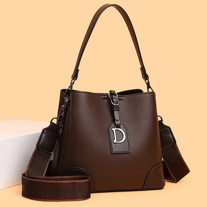 Women's Contrast Color Bucket Shoulder Bag