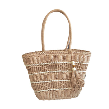Women's Paper String Hand-woven Straw Bag