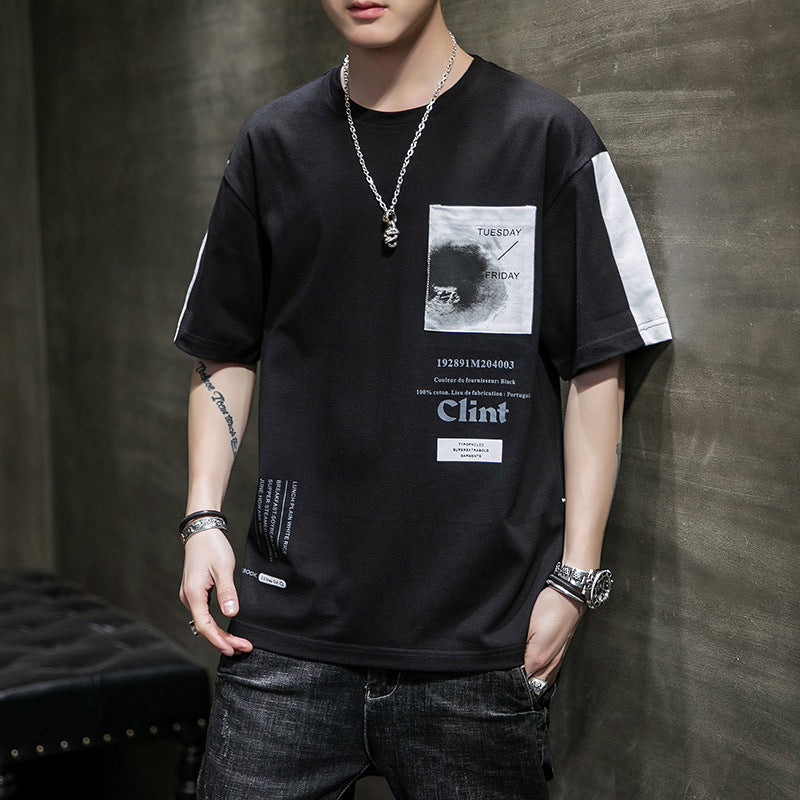 Printed Round Neck Loose T-shirt