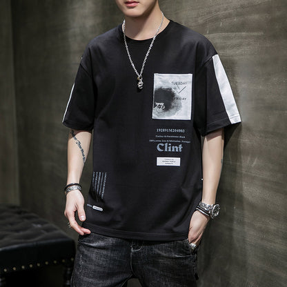 Printed Round Neck Loose T-shirt