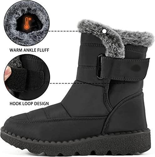 Winter Snow Warm Plush Platform  Waterproof Velcro Boots
