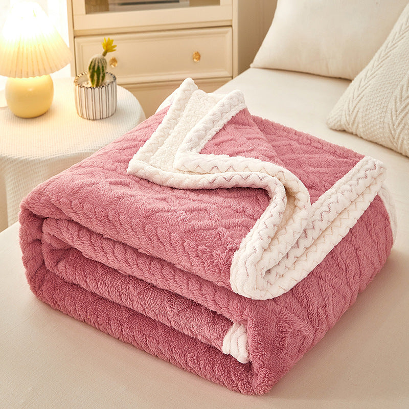 Double Thickened Warm Coral Fleece Sofa Blanket