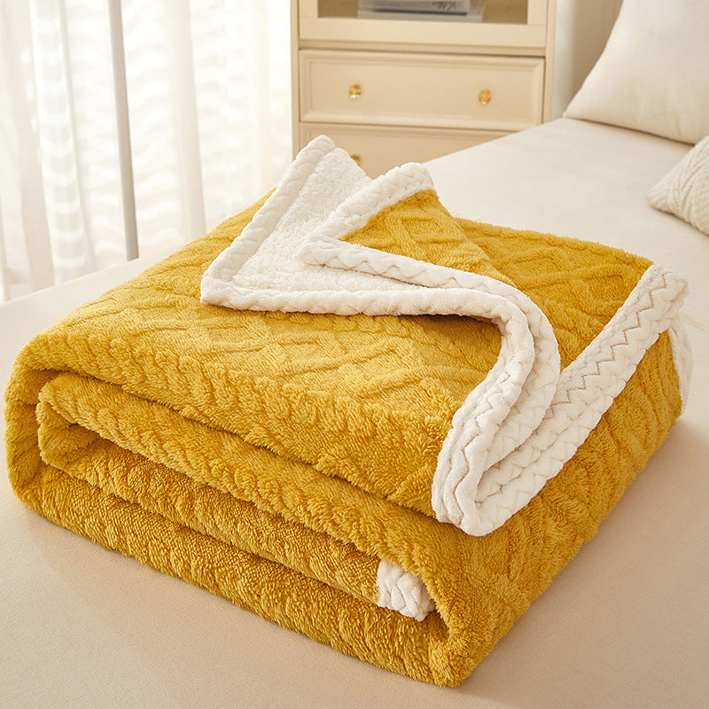 Double Thickened Warm Coral Fleece Sofa Blanket