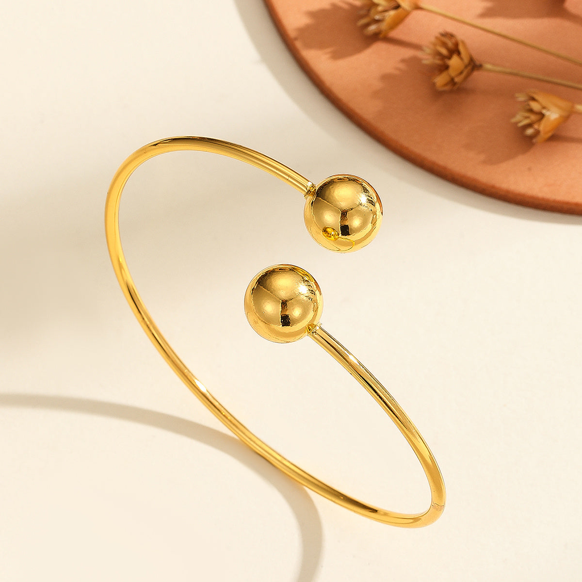 1pcs Copper Plated 18k Gold Double-Headed Beads