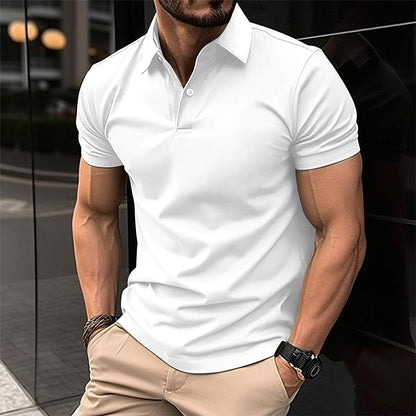 Men's Polo Shirt  Lapel Button Top