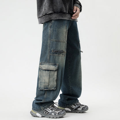 Multi-pocket wide leg Jeans