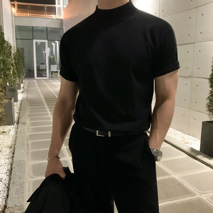 Half Turtleneck Knitted T-shirt