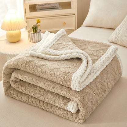 Double Thickened Warm Coral Fleece Sofa Blanket